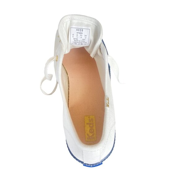 Keds Women's Triple Up Webbing Canvas Sneaker Women's 10 White Navy - Picture 13 of 14